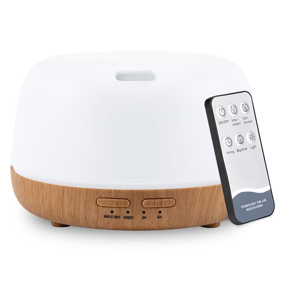 KIMWUVI 300ML Essential Oil Diffuser with Remote Light Wood 