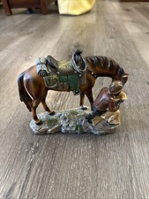 Vintage Horse W/Rider Feeding