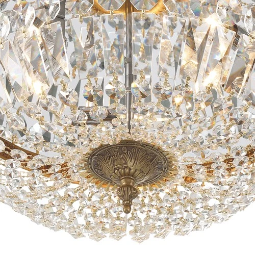 Crystorama Ceiling Mount 16" Wide Brass Crystal 3-Light Ceiling Light - Picture 6 of 7