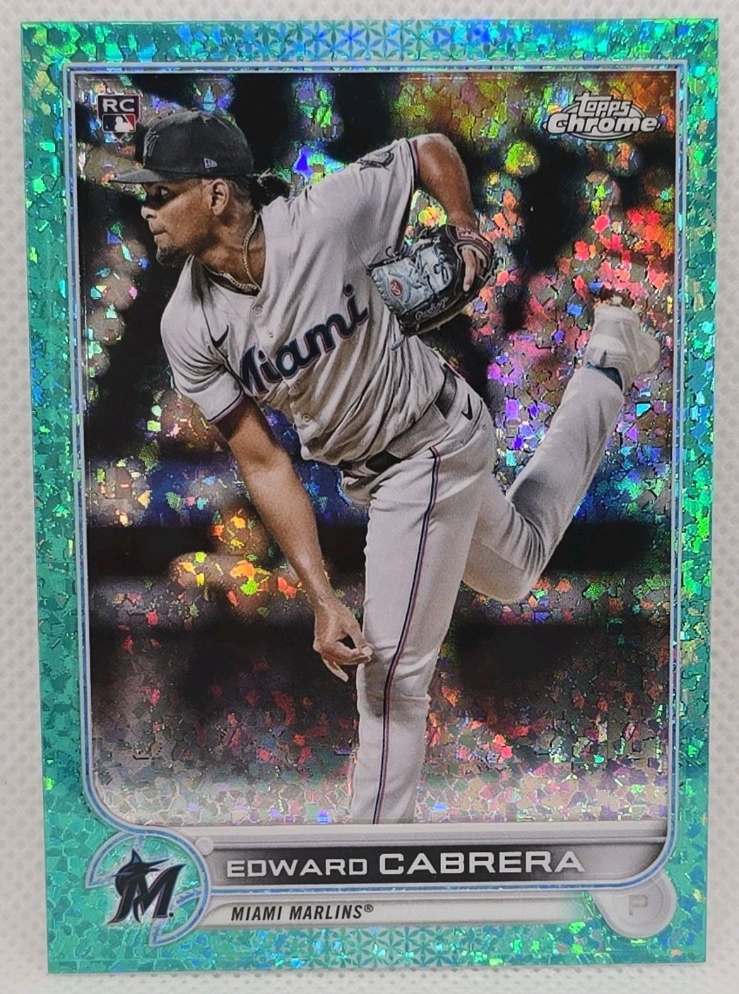 2022 Topps Chrome - Edward Cabrera #64 Aqua Refractor /199 (RC)
