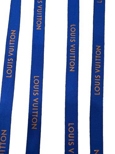Authentic Louis Vuitton Blue & Orange Cross-Grain Ribbon 87”