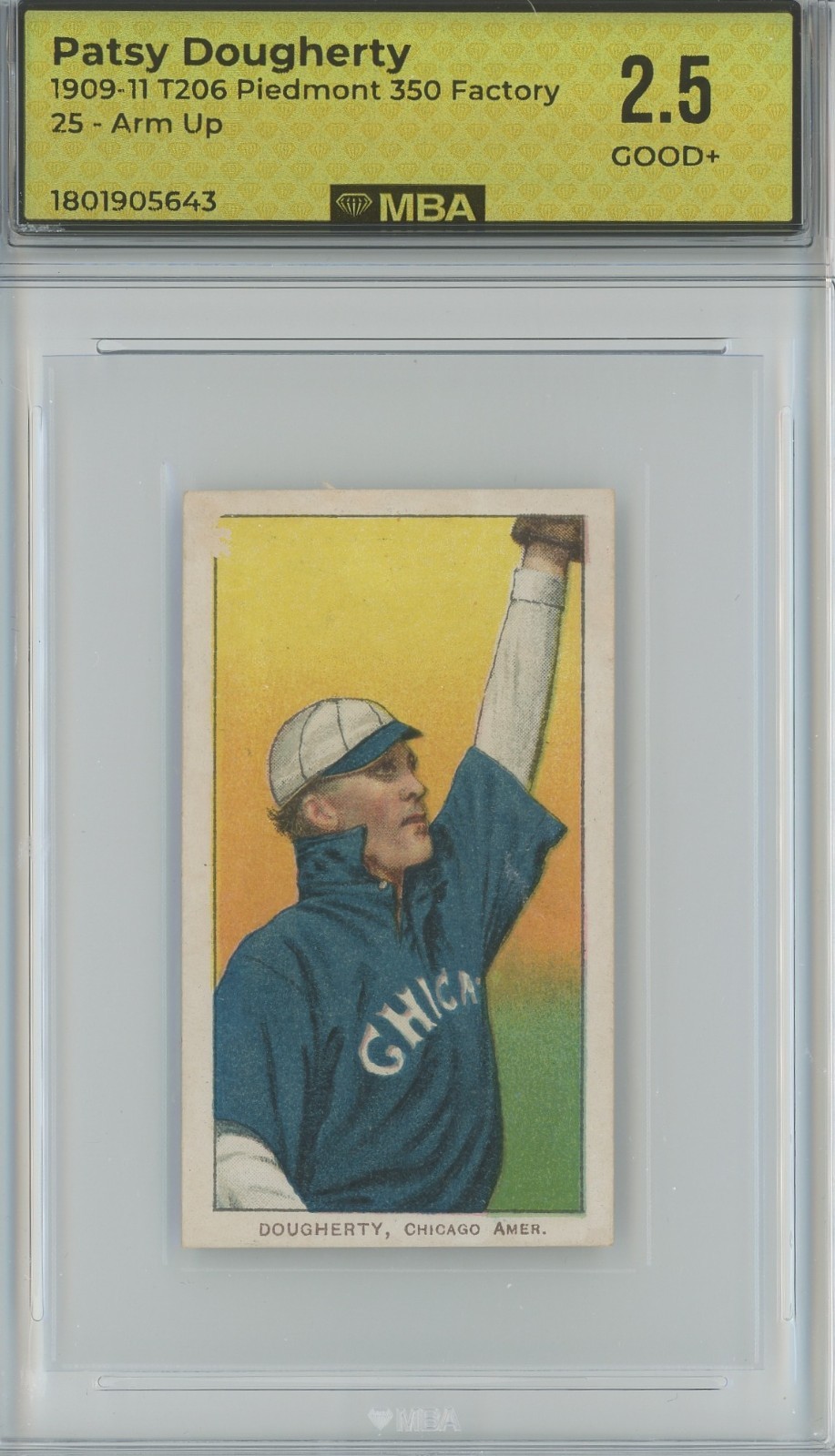 1909-1911 T206 PATSY DOUGHERTY - 350 PIEDMONT - CHICAGO - ATC MBA 2.5