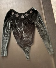 Victoria Secret Velvet Black Bodysuit With Stars NWOT
