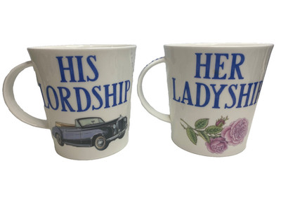 Dunoon Richard Partis HER LADYSHIP HIS LORDSHIP Cairngorm Shape MUG BONE CHINA