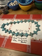22-18mm Howlite Cross-shaped, Dyed Turquoise Blue Beads. Free Shipping