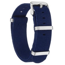Elastic Nylon Watch Band 20mm Waterproof One-Piece Watch Strap, Blue