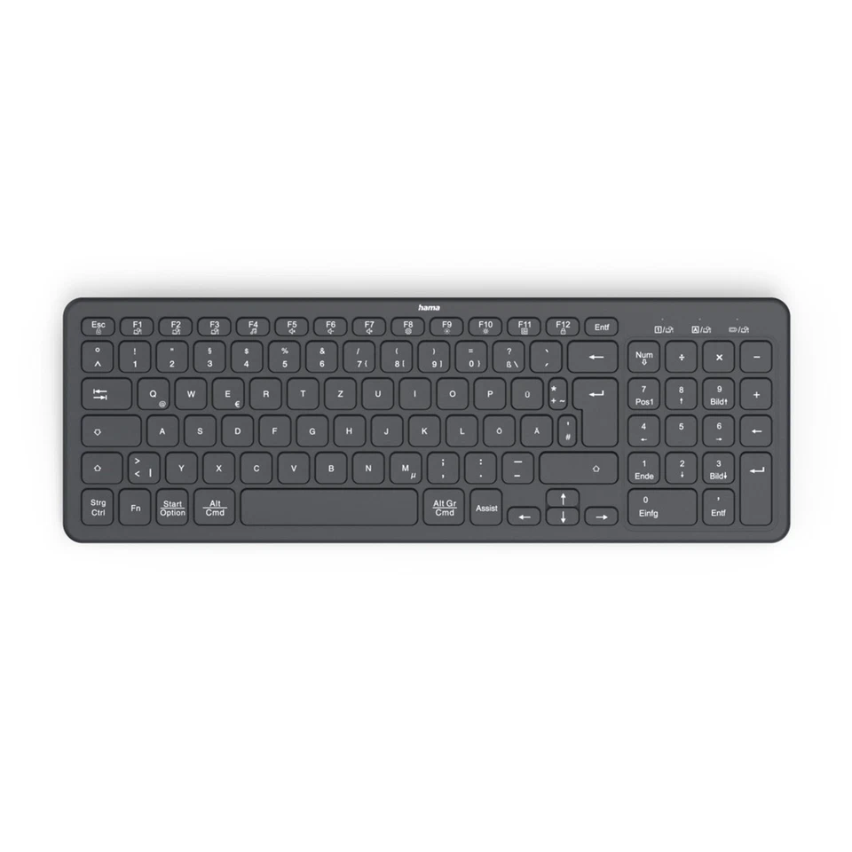 Hama Funk / Bluetooth Tastatur Keyboard QWERTZ DE Layout kabellos Multi-Device - Bild 2 von 4