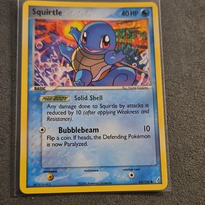 Pokémon TCG Squirtle 64/100 EX Crystal Guardians Common Regular 40 HP Eng 2006