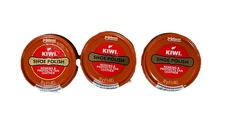 3x Kiwi Shoe Polish Tan Quick Shoe Polish Shine Wax Paste 32 g Each Tin