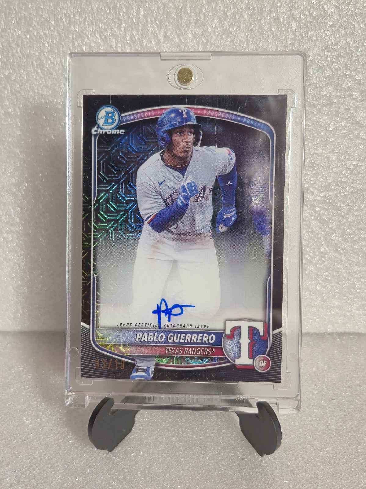 Pablo Guerrero 2025 Bowman Chrome Prospect Auto Black Mega Mojo Refractor /10 