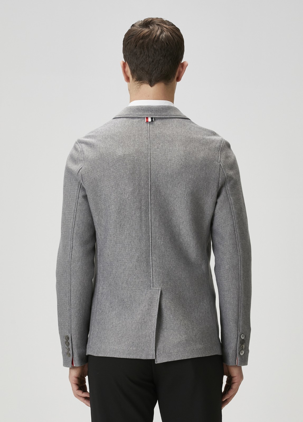 THOM BROWNE gray double face knit cotton Sack jacket Size Medium authentic image 3