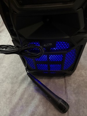 iLive Portable PA Speaker Black w/ Wired Microphone USB AUX 6.35mm