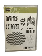PREOWNED Stampin Up Sale-A-Bration  Oh Hello  7-Piece Cling Stamp Set Scrapbook
