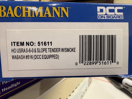 DCAS-BACHMANN #51611 ESCALA HO Wabash 0-6-0 SLOPE TENDER BALDWIN #516 DCC NOS | Condition: New