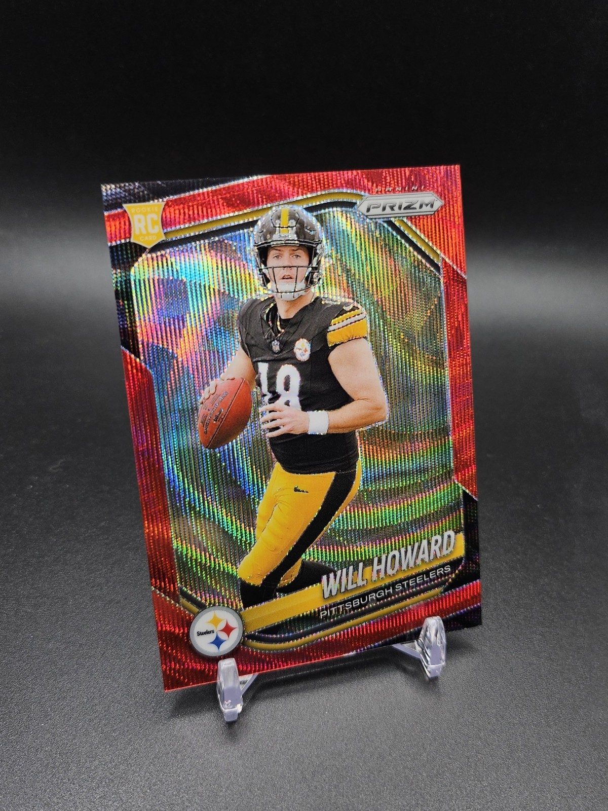 2025 Panini Prizm Will Howard Red Wave #/149 Rookie Steelers RC #367