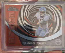 Wild Card 2021 Ocular Javonte Williams #OC-11 Red Single Swirl /75 Rookie. rookie card picture