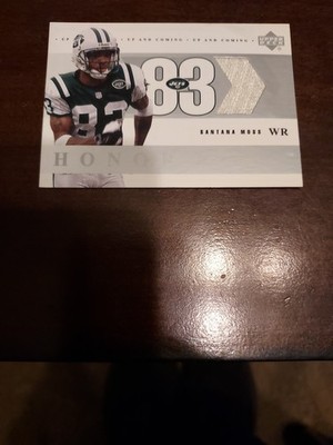 2002 Upper Deck Honor Roll Santana Moss #UC-SM   Game Worn Jersey Patch NY Jets