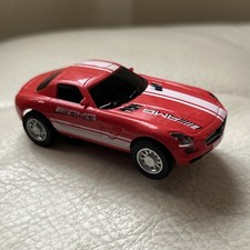 Mercedes-AMG GT3 Slot Car w/ Working Head Lights - 1:64 HO Scale Red w/ Stripe