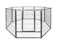 CAPHAUS 40-INCH HEIGHT FOLDABLE HEAVY-DUTY PET PLAYPEN DOOR SET OF 8 - BLACK