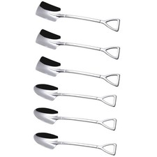 6 Pack Stainless Steel Long Handle Iced Tea Coffee Ice Cream Soup Spade Spoons