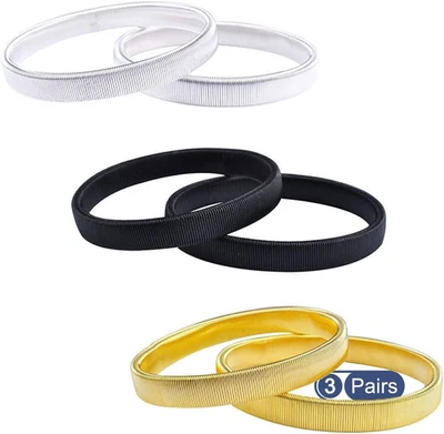 ZAWTR 3 Paar Ärmelhalter, anti Rutsch Hülsenhalter Strumpfbänder Stretch Metallarmbänd