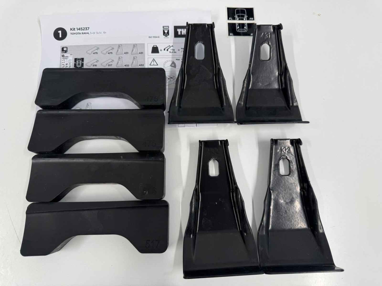 THULE FITTING KIT 5237 used no box fits TOYOTA RAV4 5-DR SUV 19-