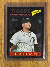 Tarik Skubal 2026 Topps Heritage Black Refractor /77 #281 Detroit Tigers