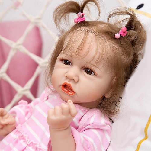 23 in Reborn Doll Full Silicone Vinyl Body Cute Doll Waterproof Bath Toy for Kid - 第 9/15 張圖片
