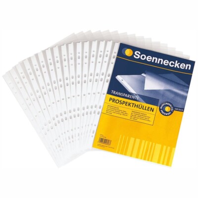 SOENNECKEN Prospekthülle 1602 A4 PP 0,08mm glasklar transparent 100 Stück