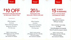 Office Depot Officemax Discount Coupons 10 Off 50 20 15