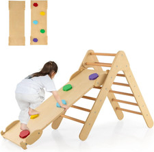 Pikler Triangle Set 3 in 1 Climbing Toys for Toddlers Foldable Wood Montessori B