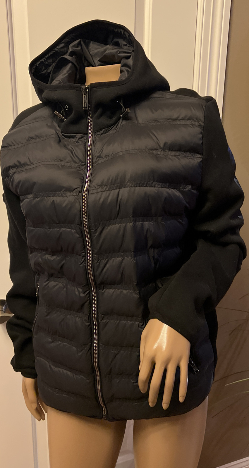 ALTRA MICHAEL KORS Puffer Jacket Full Zip Cappuccio Donna Taglia S Nero