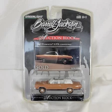 GREENLIGHT BARRET JACKSON AUCTION BLOCK 1969 PLYMOUTH GTX CONVERTIBLE 1:64 SCALE