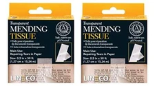 Lineco Transparent Mending Tissue 1/2" x 50', Set of 2