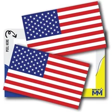 USA Patriotic American Flag Adhesive Decal Sticker, 2 Pack, 3x5 Inch