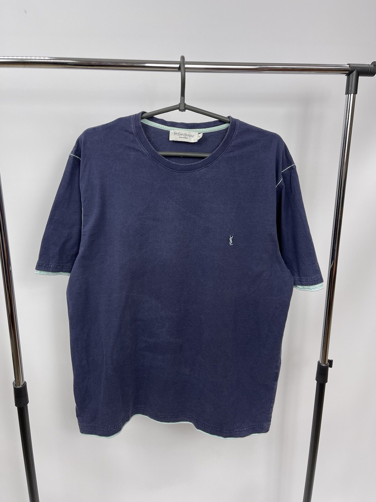 SAINT LAURENT T shirt Yves Saint Lauren taglia XL blu vintage anni 90