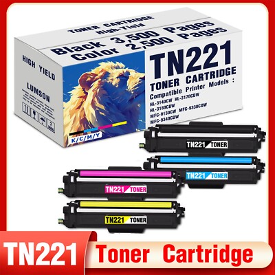TN221 TN225 Toner Cartridge Set for Brother MFC-9340CDW MFC-9330CDW (4 Pack)