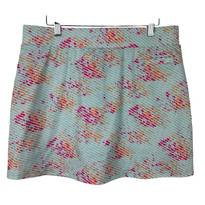 Pebble Beach Skort Women Large Green Floral Performance Dry-Luxe Golf Pickleball