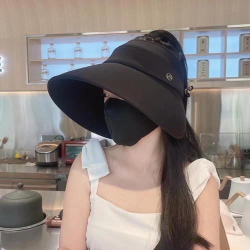 Empty Top Women Sun Hat Large Brim Sunscreen Visors for Outdoor Travel - Picture 8 of 11