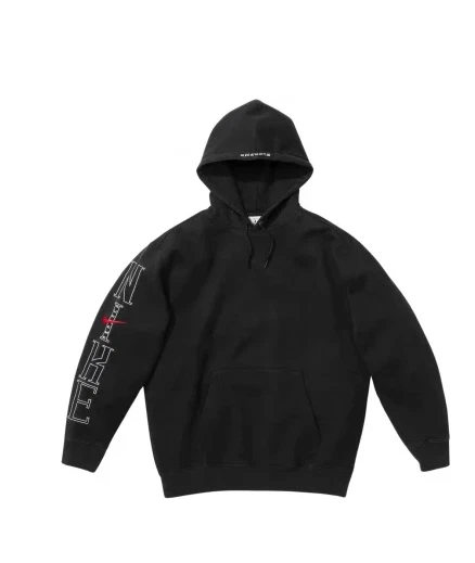 Sweat à capuche Supreme Nike noir XXL à la main SS24 brodé Swoosh
