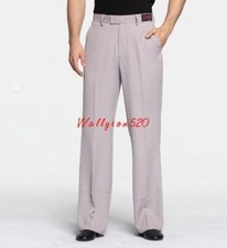 Mens Ballroom Latin Dance Loose stripe Straight Modern Practice Pants trousers 