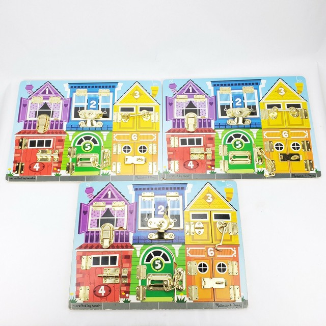melissa & doug latches wooden activity board