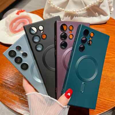 Armor Shockproof case Galaxy S22 S23 S24 MagSafe Wireless Charging Cover