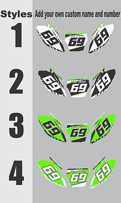Graphics for 2000-2004 Kawasaki KLX400 KLX 400 Number Plates Side Panels Decal