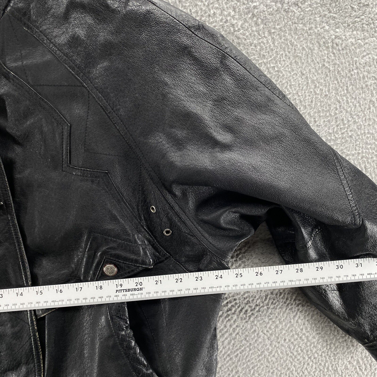 Wilsons Jacket Men Extra Large Black Leather Bike… - image 6