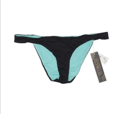 B SWIM swimwear black bikini bottoms large NWT