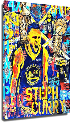 NBA Steph Curry Nighty Night Basketball Canvas Photo 16x24