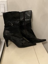 Vero Cuoio Leather boots Women Size 37 Black Made In Italy