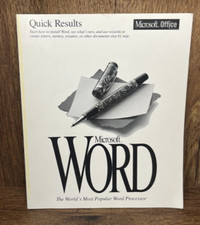 Vintage Microsoft Office Word Version 6.0 Manual Quick Results Booklet 1994 