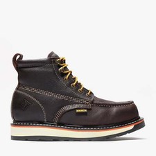 New Men's Work Boots Chestnut 6" Moc Toe Leather WP BONANZA 612 Size 6-13 (D, M)